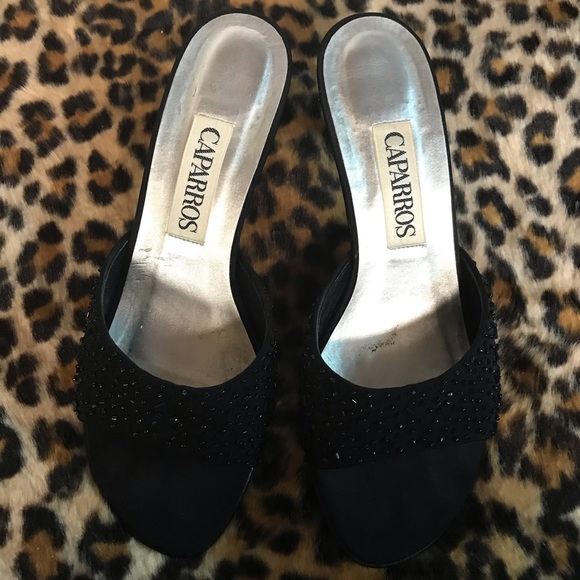 Euc Caparros black beaded heels - Picture 3 of 4